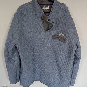 Magellan Outdoors Classic Fit Quilted Quarter Zip Heathered Blue 3XL